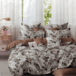 Double Bedsheet Priented Flower Work Desing Color King Size Bad Sheet 1. Pcs Bed Sheet, 2 Pcs Pillow Case King Size(108 X 108) Inch With 2pillow Covers(18 X 28)